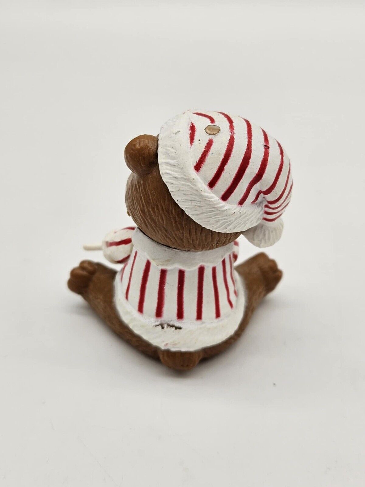 2 Vintage Christmas Teddy Bears In Pajamas With Present Ornament