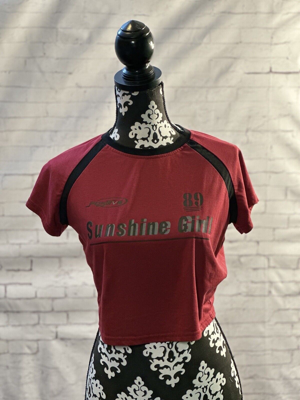 SHEIN Maroon Crop Top Sz Med WCLTH