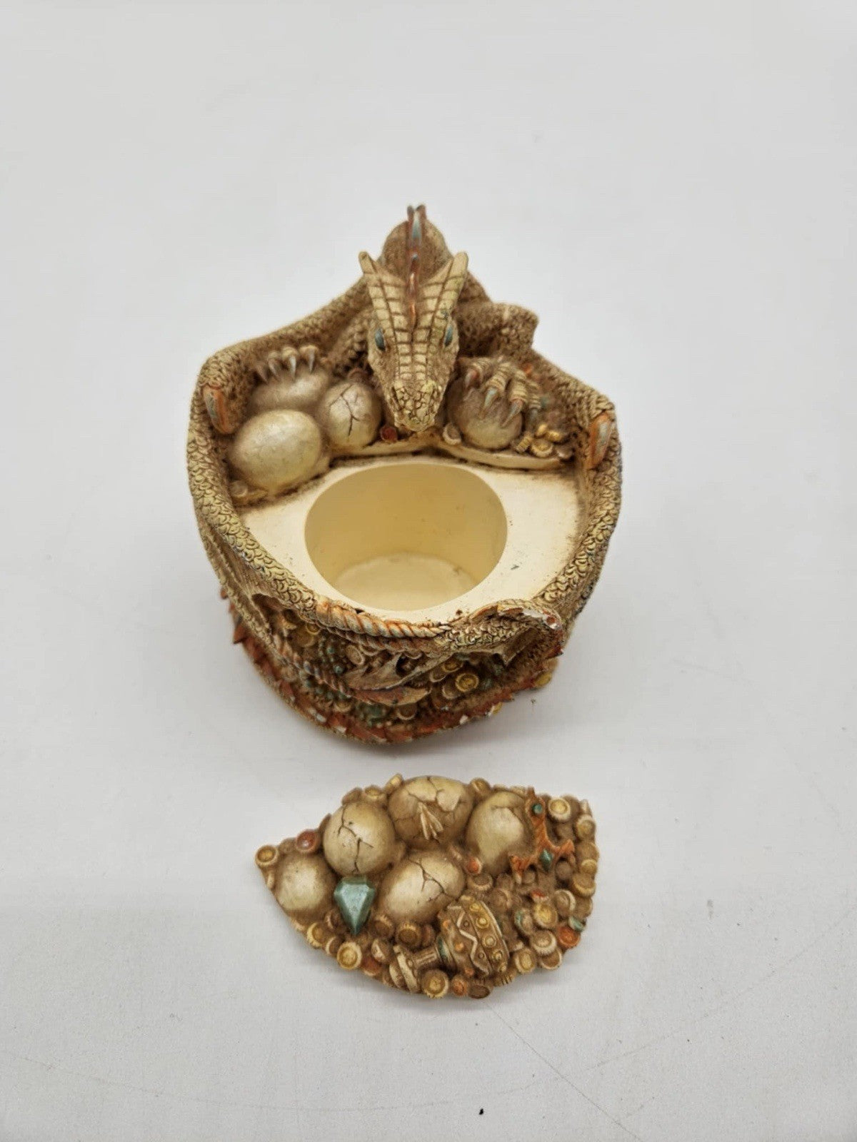 DRAGON TRINKET BOX -  3 5/8" h X 4" d - RARE FIND!