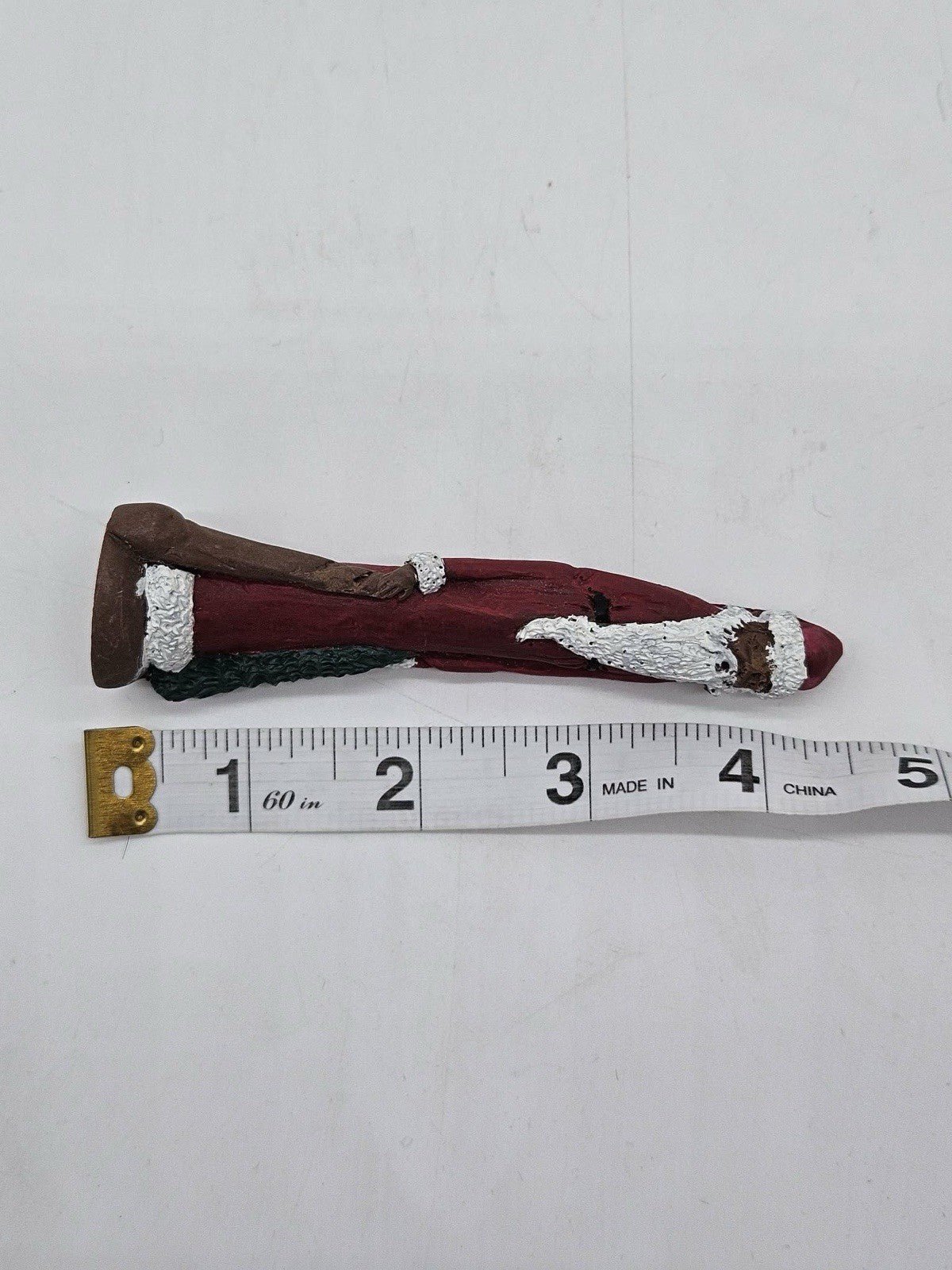 Vintage Folk Art Style Skinny Santa Claus Figurine ~ 4.5”