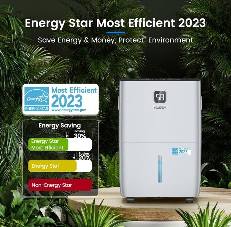 Yaufey 80 Pints Energy Star Dehumidifier for Basement, Home and Room up to 5000