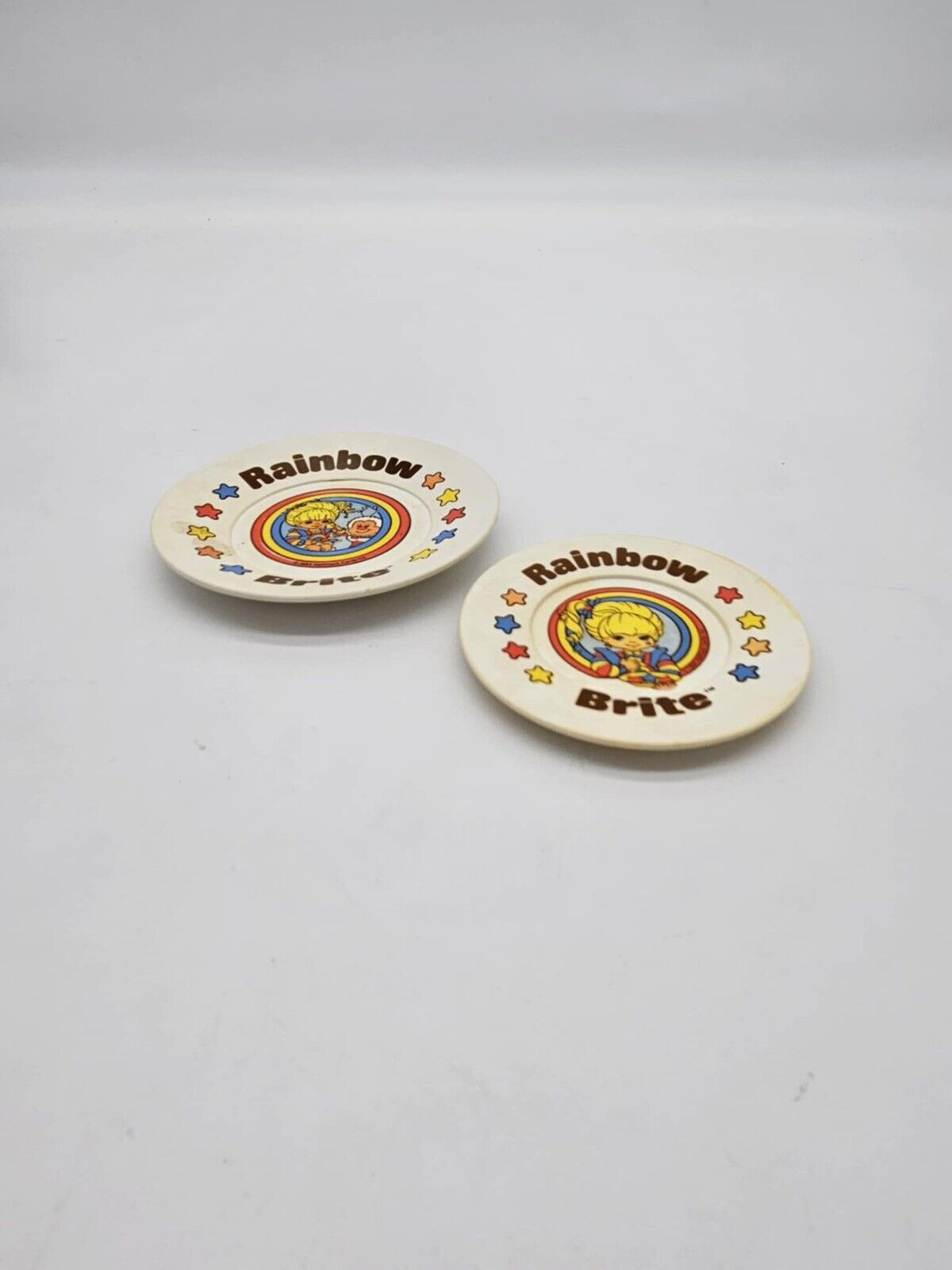 Blue Bird Vintage 1980s Rainbow Bright Mini Plastic Plates VERY RARE