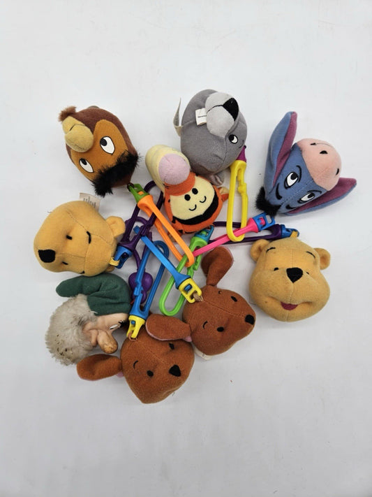 9 Vintage McDonalds Winnie the Pooh Disney Plush Head Clips
