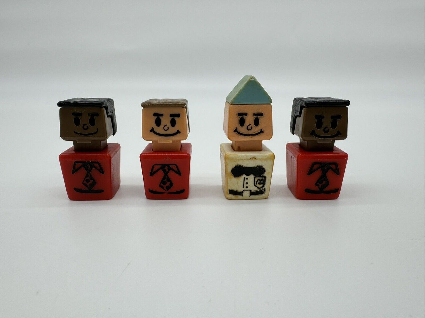 1970's Vintage Playskool Blockhead Play Friends Familiar Places Retro Set of 4