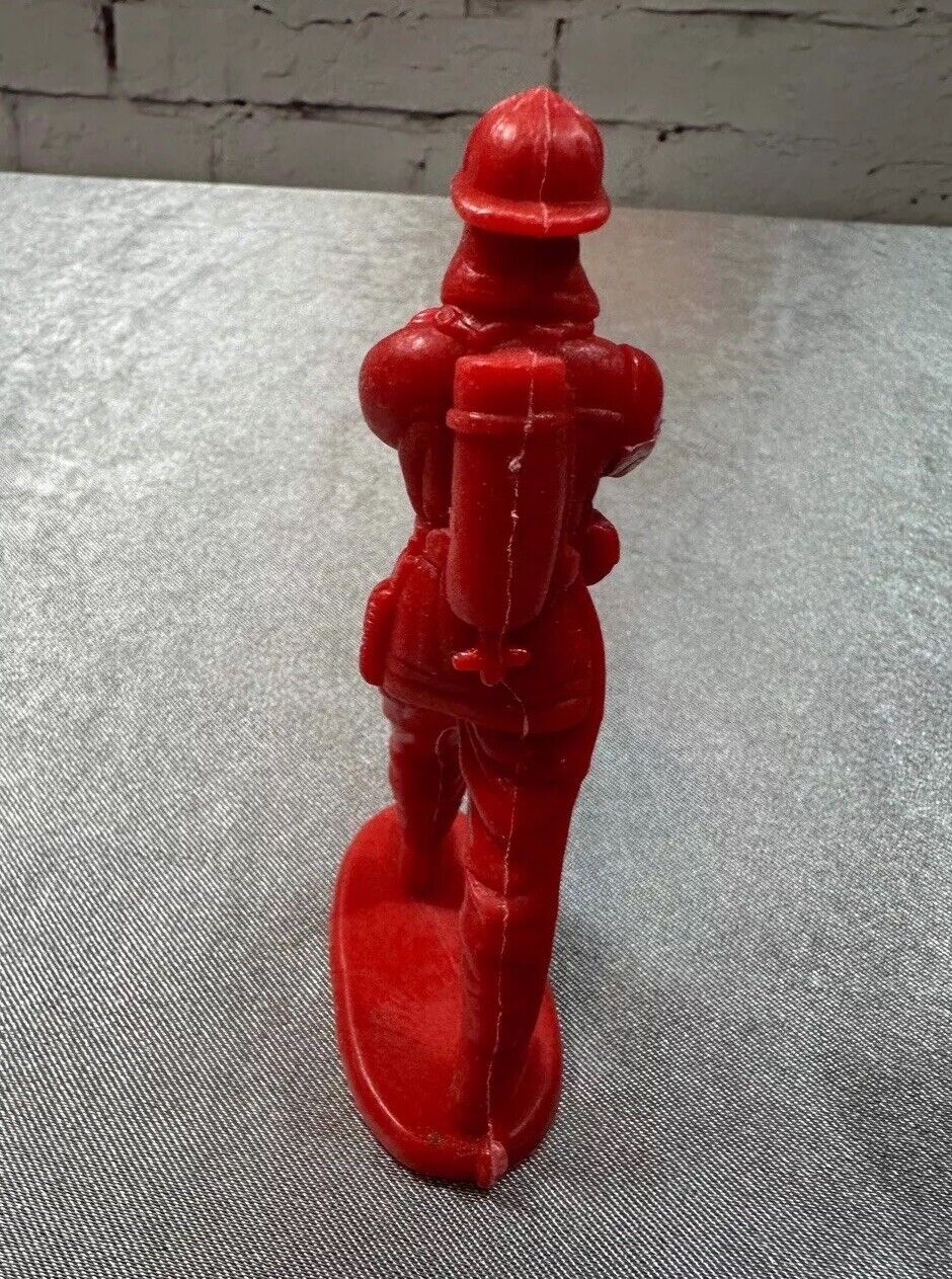 VTG Red Celluloid Plastic Rare HTF Red Fireman 4" Inch Figure VTY 003