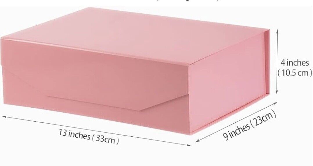 6 Gift Boxes 13.5X9X4.1 Large Gift Boxes w/ Magnetic Closer ~ Glossy Pink