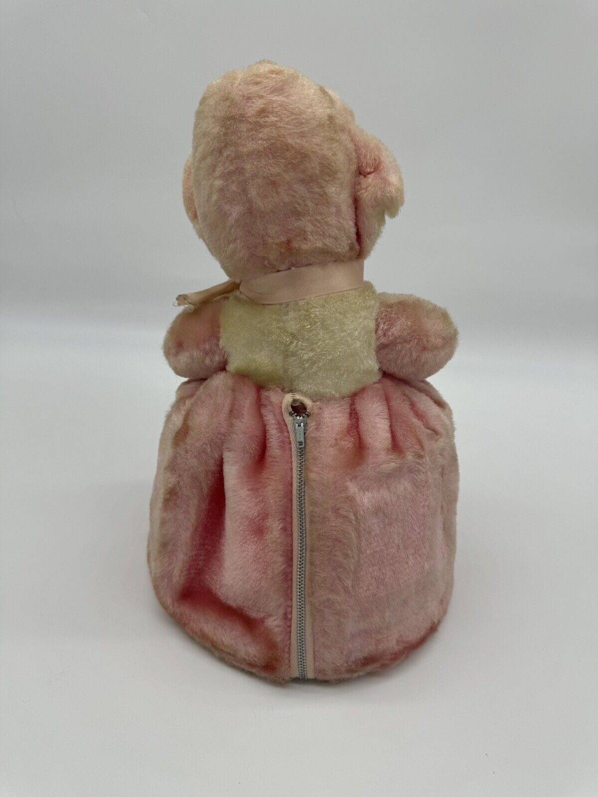 VINTAGE RARE RUBBER FACE 15" PLUSH DOLL PINK PAJAMA BAG COSMETIC PJ GUND RUSHTON