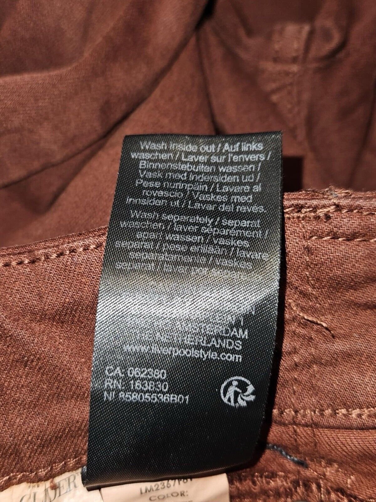 Liverpool Gia Glider Pull-On Skinny Jean Brunette Pants Sz 6/28 WCLTH
