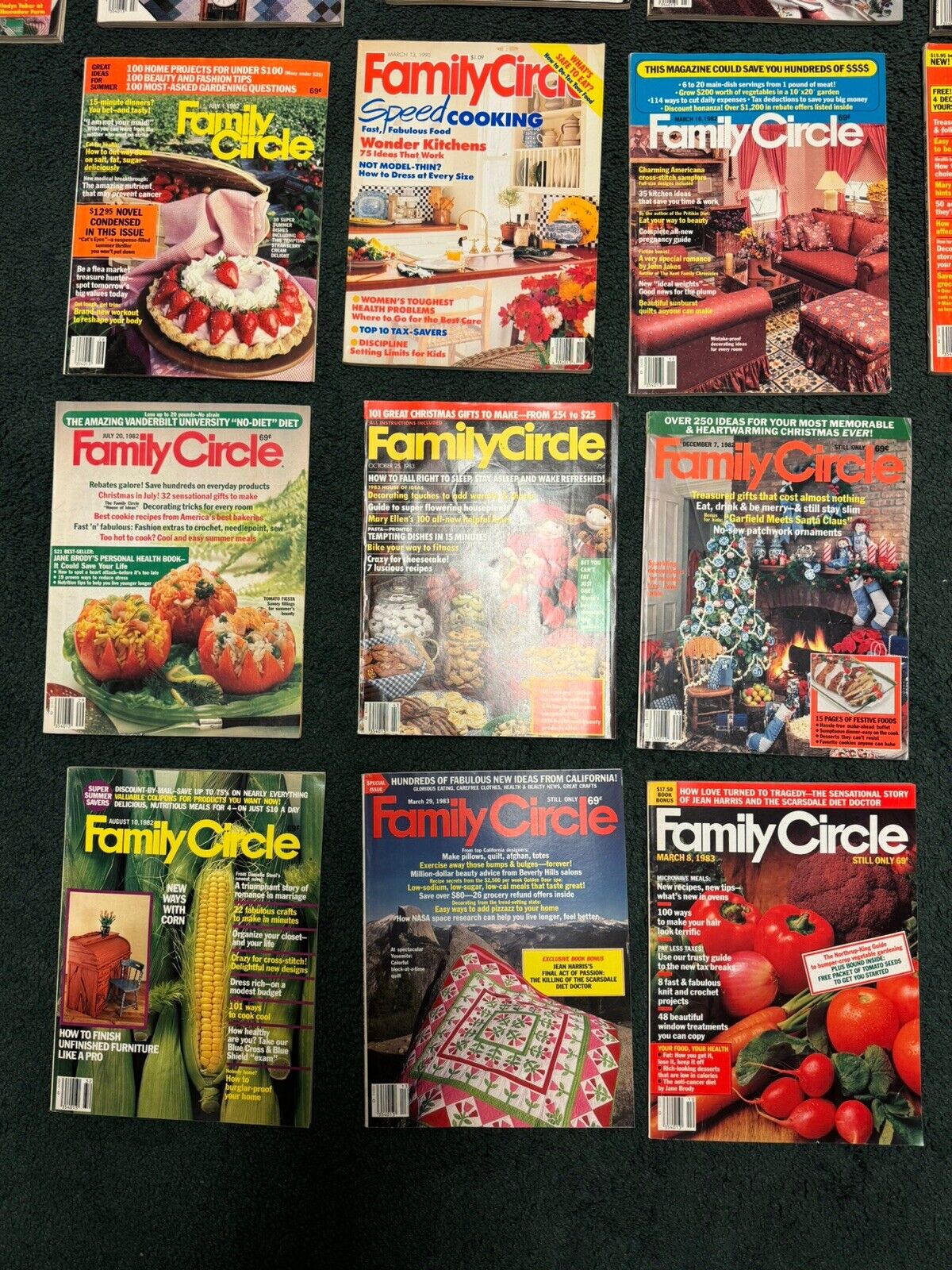 Family Circle magazine lot - Early 1980's lot of 9 - Vintage Back Issue