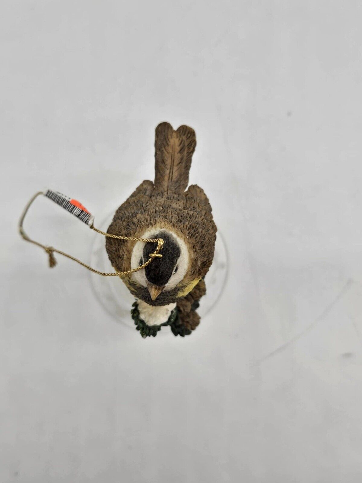 Vintage Porcelain Brown and Yellow Bird Glass Dinner Hand Bell