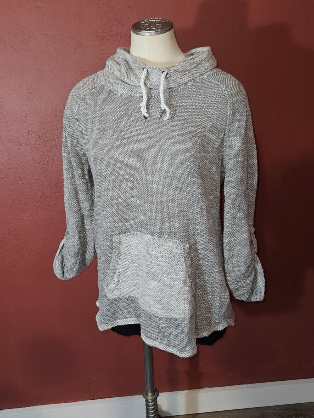 Calvin Klein Performance Quick Dry Sweater Cowl Neck Kangaroo Pocket Sz L