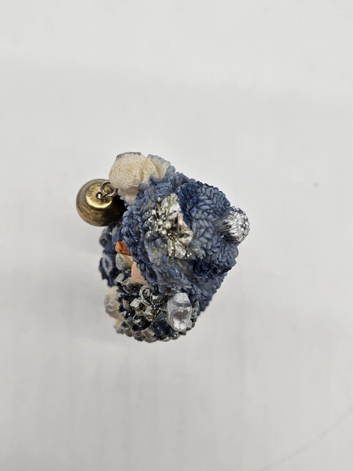 Snowman Christmas Ornament Figurine Holding Christmas Tree & Bell