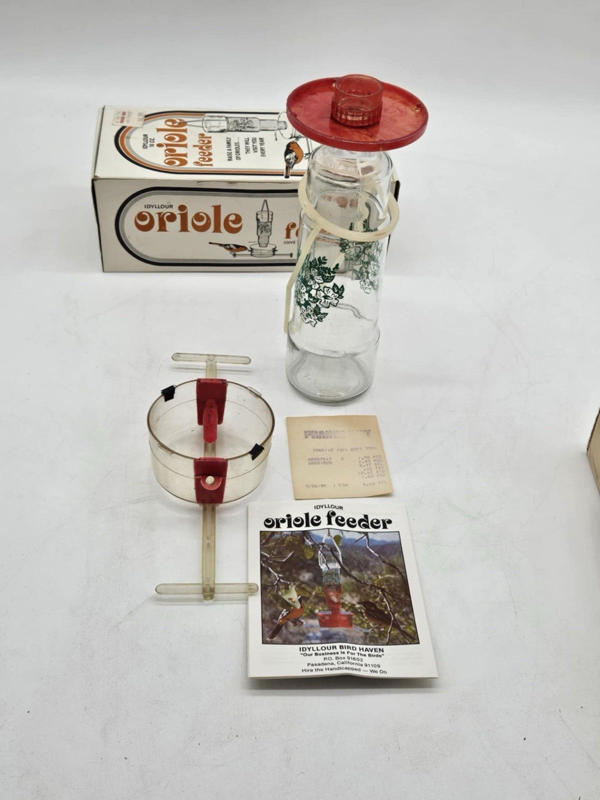 Vintage style GLASS Oriole Feeder