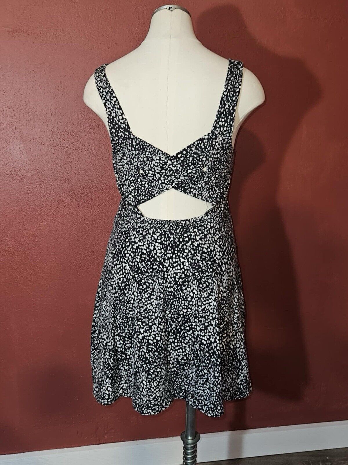 American Eagle Dotted Cross-Back Skater Dress, Size XS