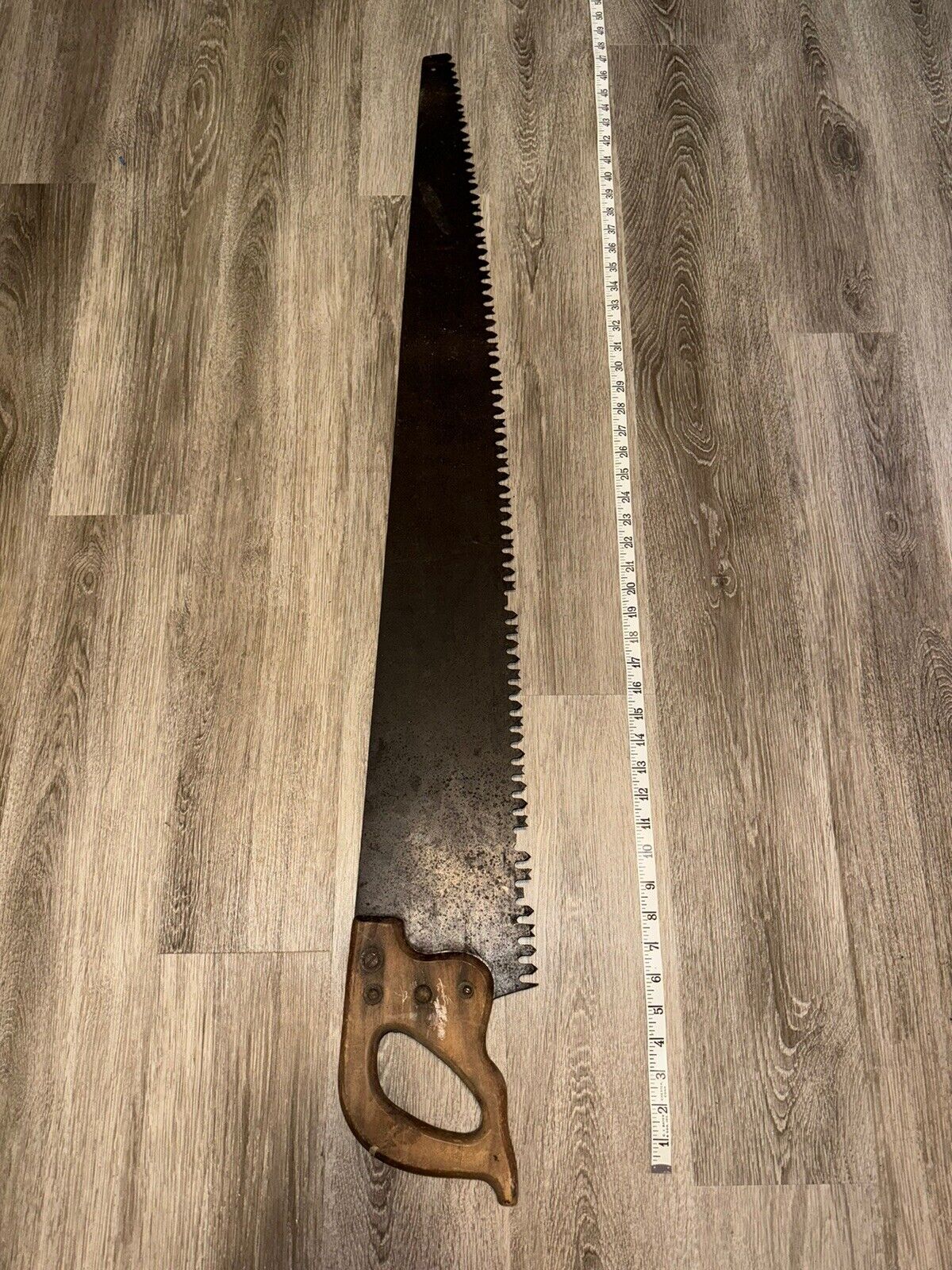 Antique Vintage 48" Warranted Superior One or Two Man Logging Timber Saw Tool