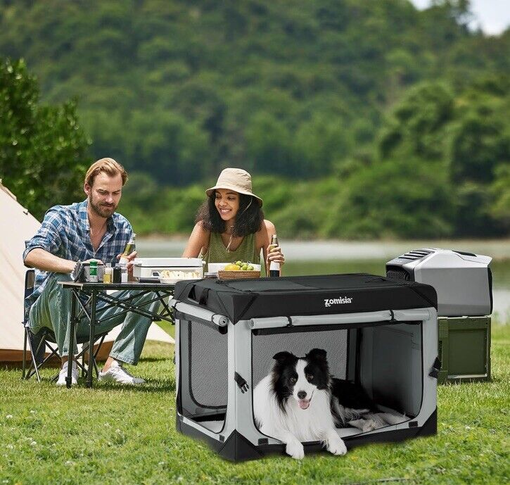 ZOMISIA Collapsible Dog Crate for Medium Dogs - Portable Dog Travel Crate Sof...