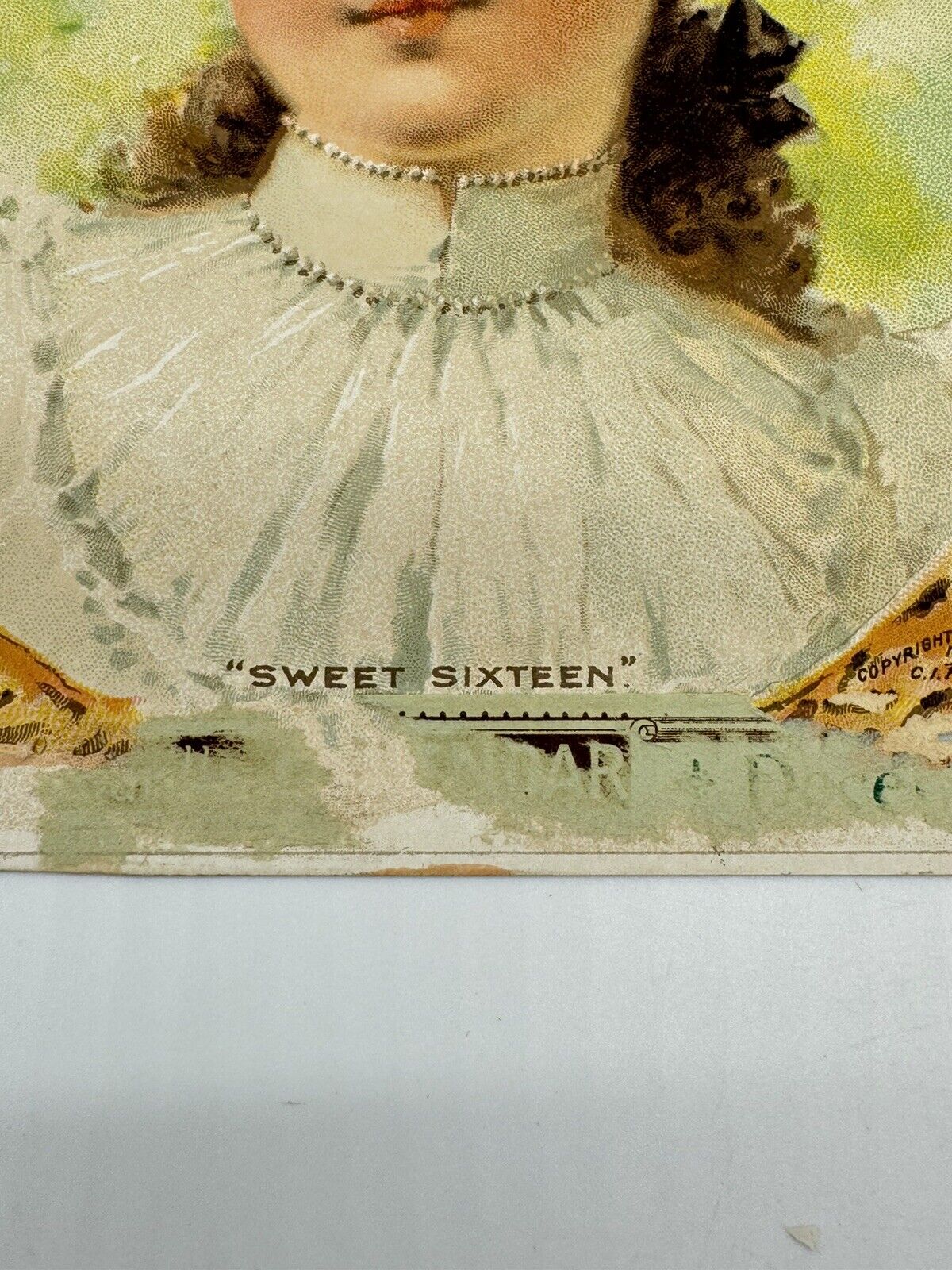 1894 Hood’s Sarsaparilla Calendar Victorian advertising Sweet Sixteen Girl AD