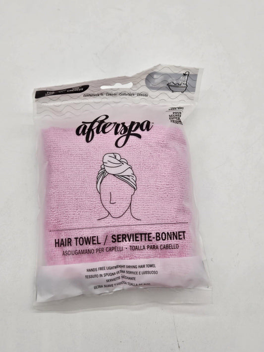 Afterspa Pink Hair Towel ~ Lightweight Drying Towel Turban ~ New Sealed Package