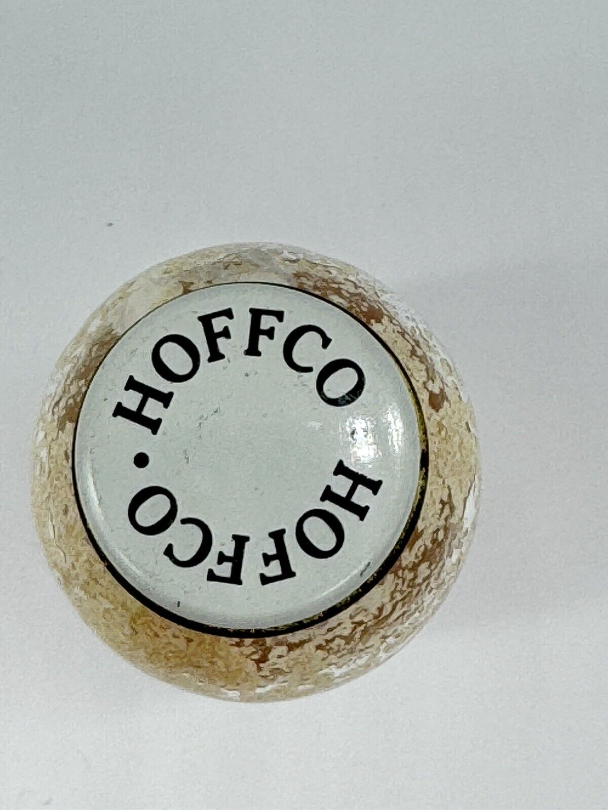 Vintage Hoffco Liquid Shoe Dressing (White)  Empty bottle Round Cardboard Sleeve