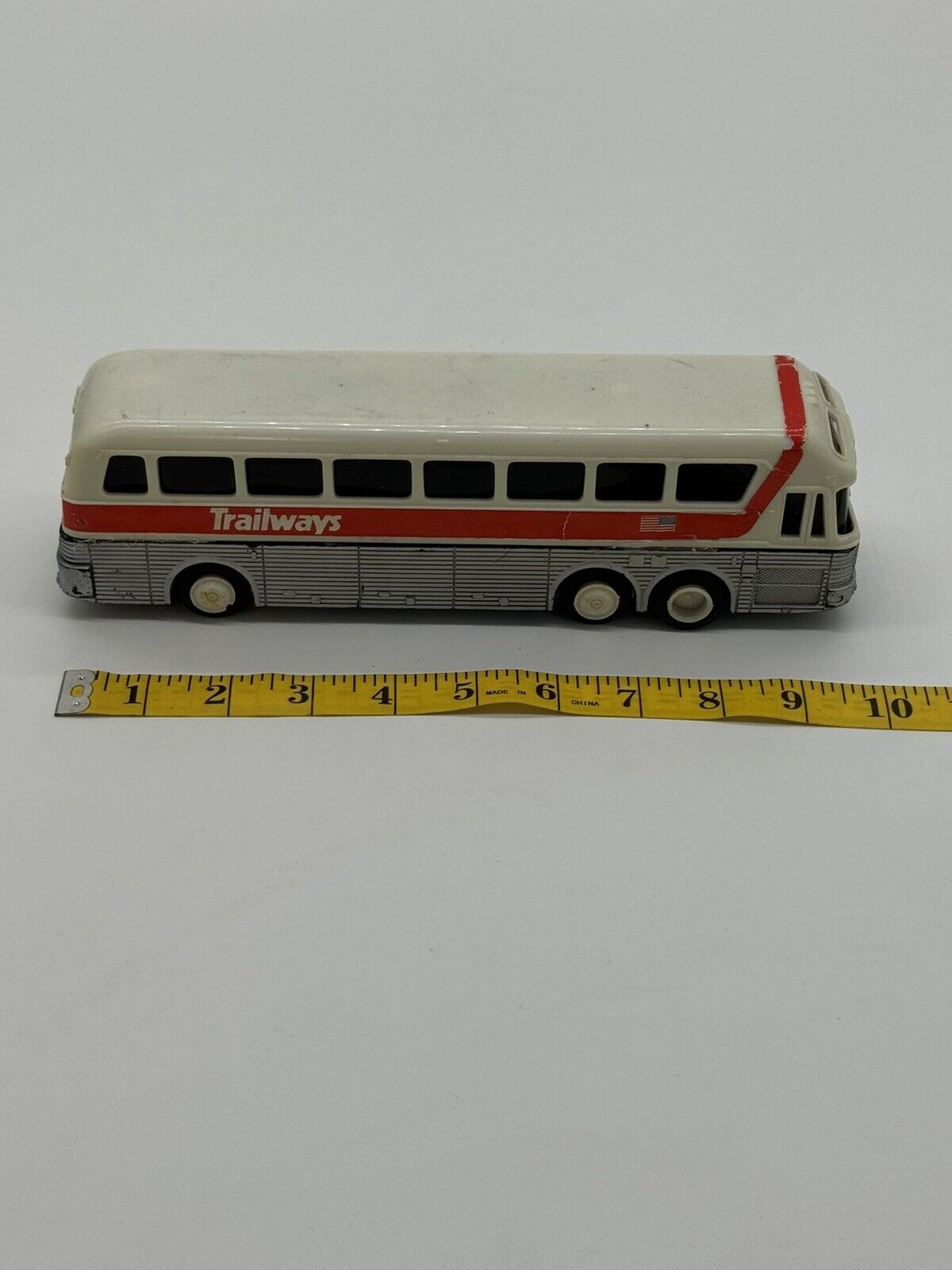 Vintage Plastic 1980's Trailways Busses 10 Inches Long Trailways Inc VTY 005