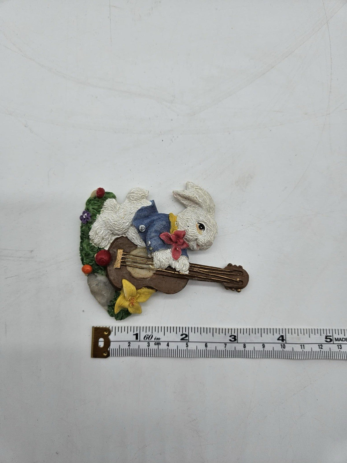 Vintage Bunny Rabbit Playing Guitar Spring Easter Magnet