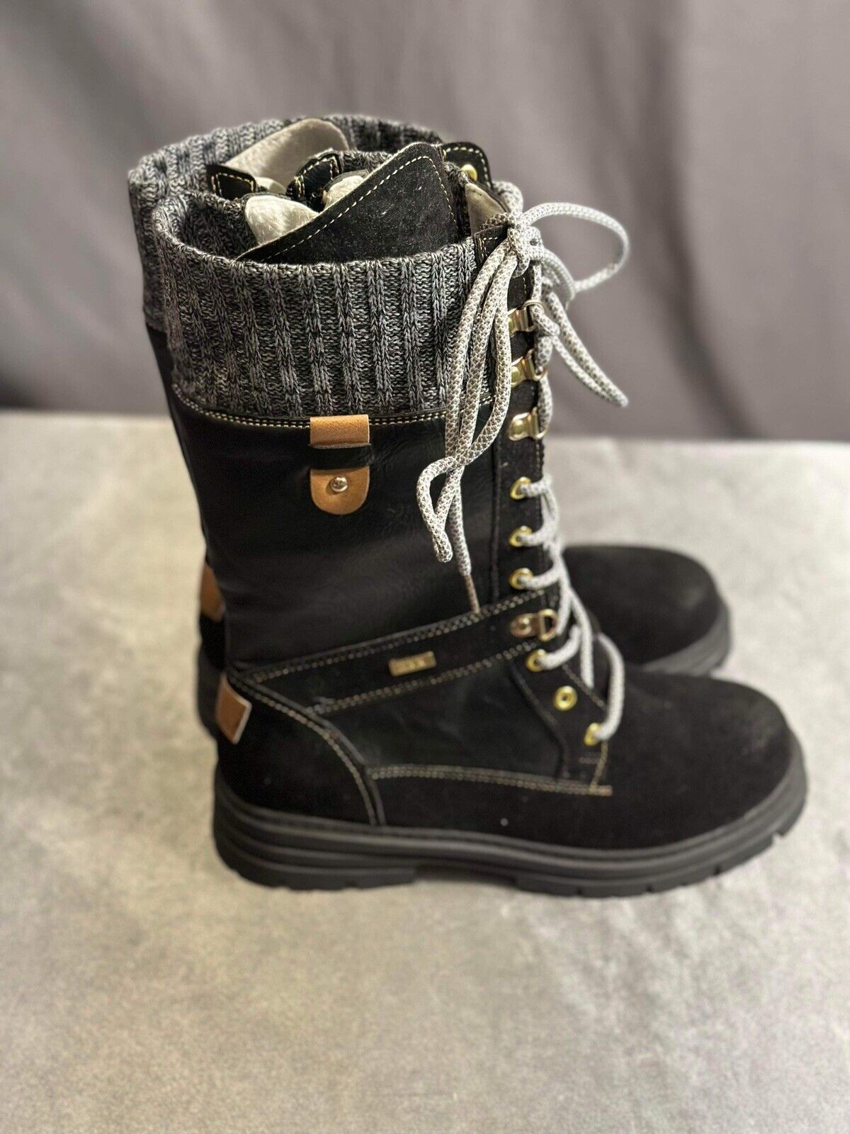 DIYCAM Women's Lace up Mid Calf Combat Riding Military Boots Sz 9 WCLTH