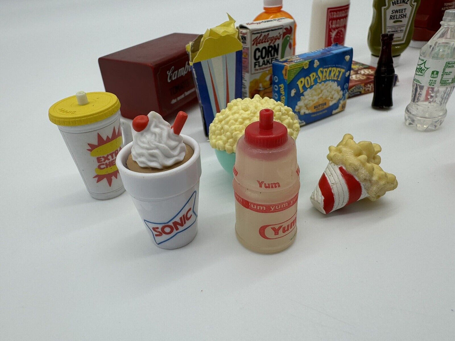 25 Name Brand Miniature Food Items, Dollhouse