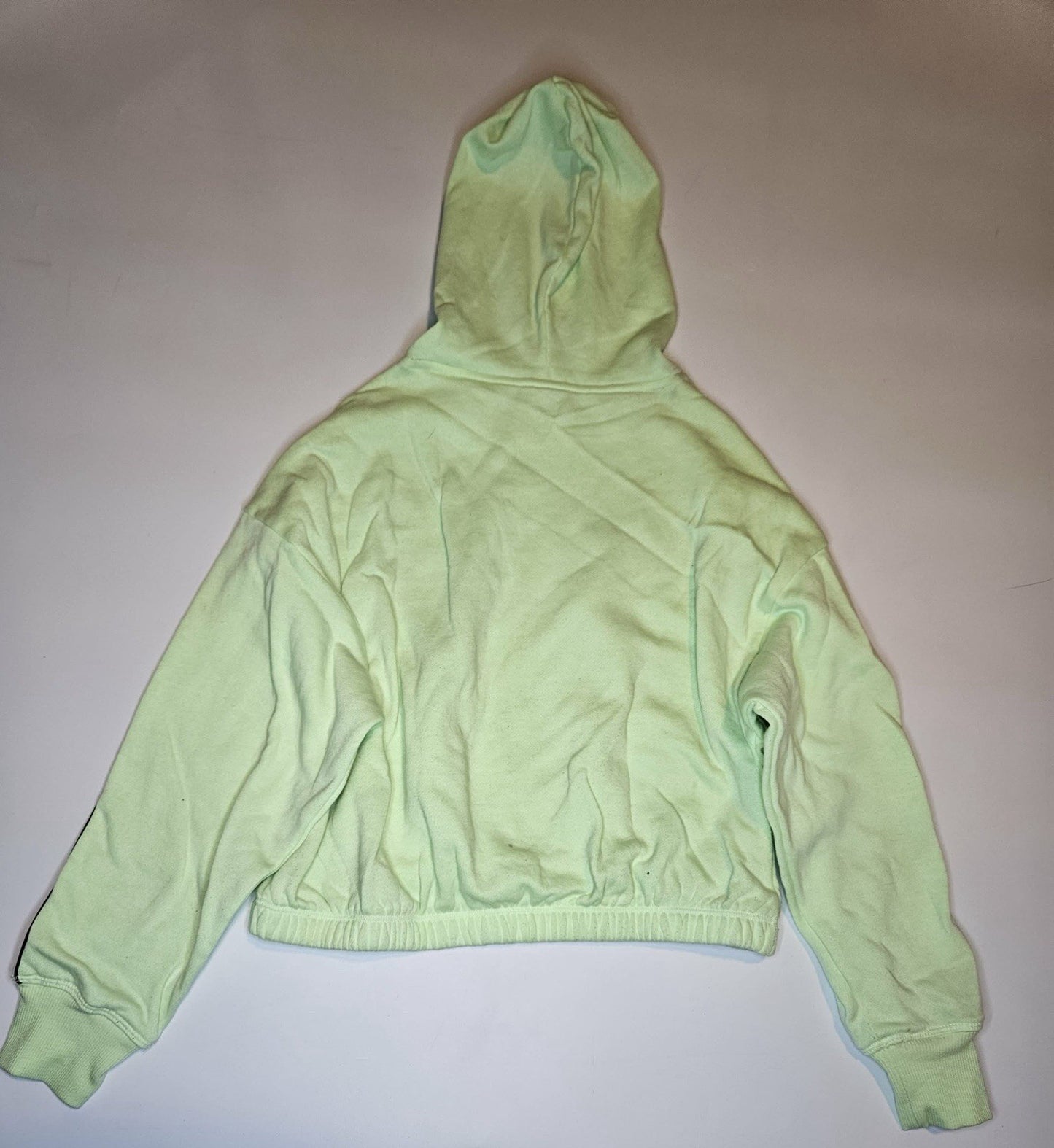 Justice Sport Neon Green Cropped Hoodie Sweatshirt Rainbow Logo Pullover