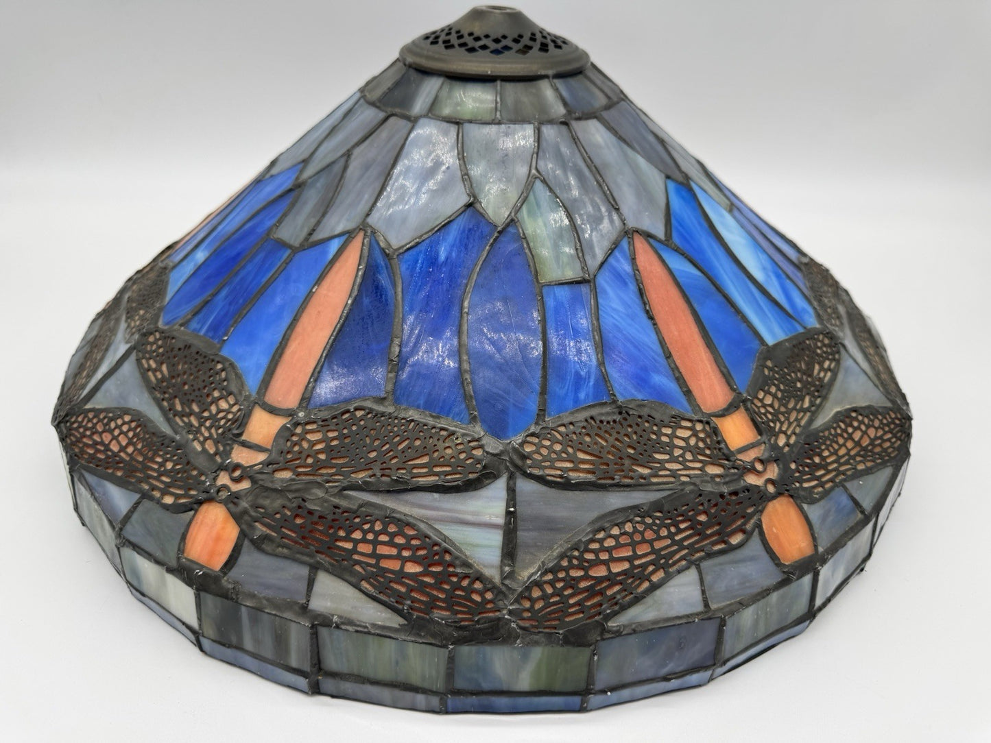 Antique Tiffany Studios Reproduction Red Dragonfly leaded glass Lamp Shade