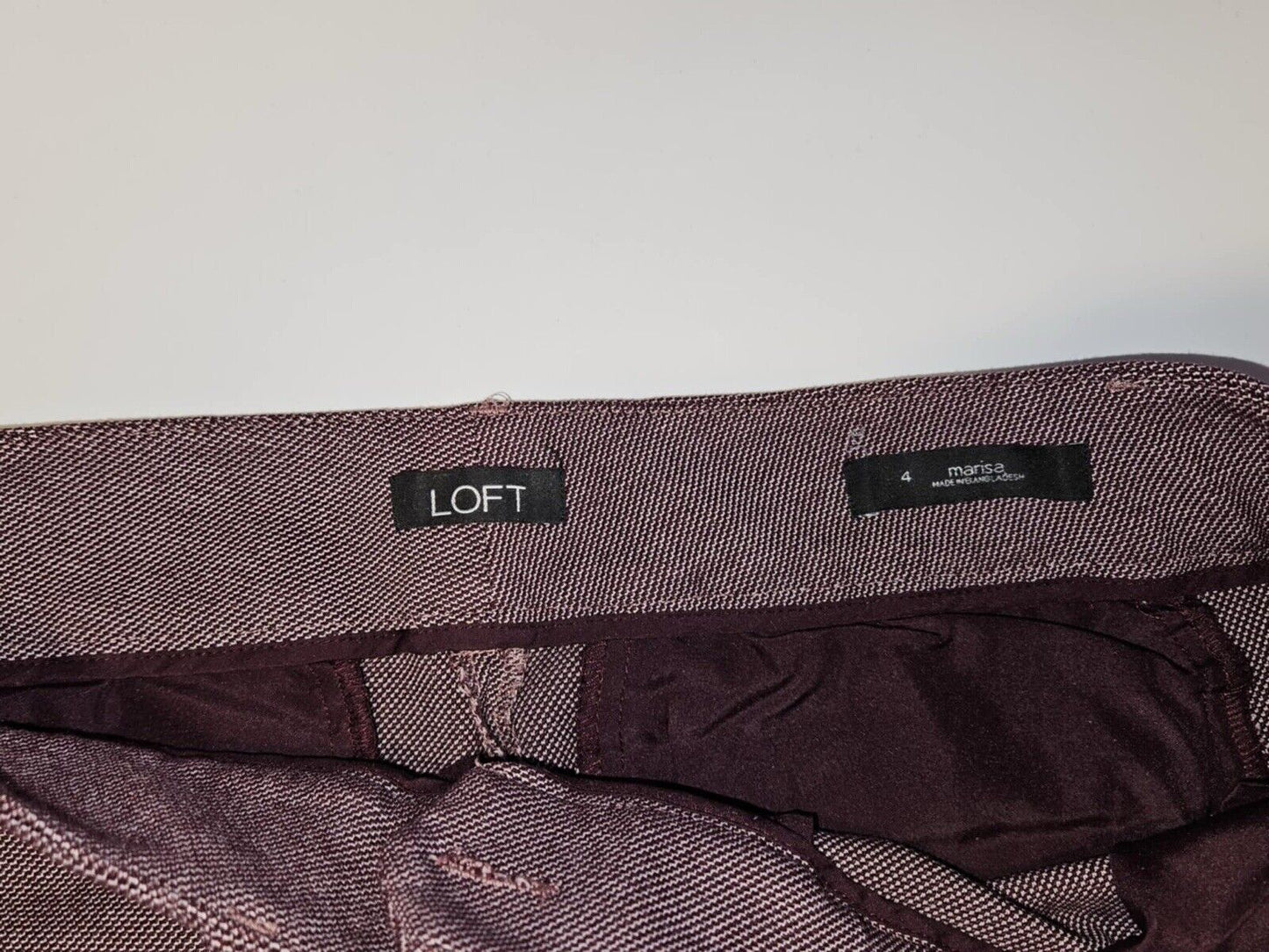 Loft Womens Pants Burgundy Size 4 Legging Mid Rise Ankle Stretch Rayon Blend