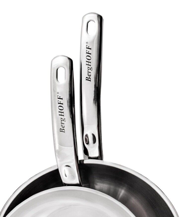 BergHOFF Belly Shape 18/10 Stainless Steel 12Pc Cookware Set, Glass Lids