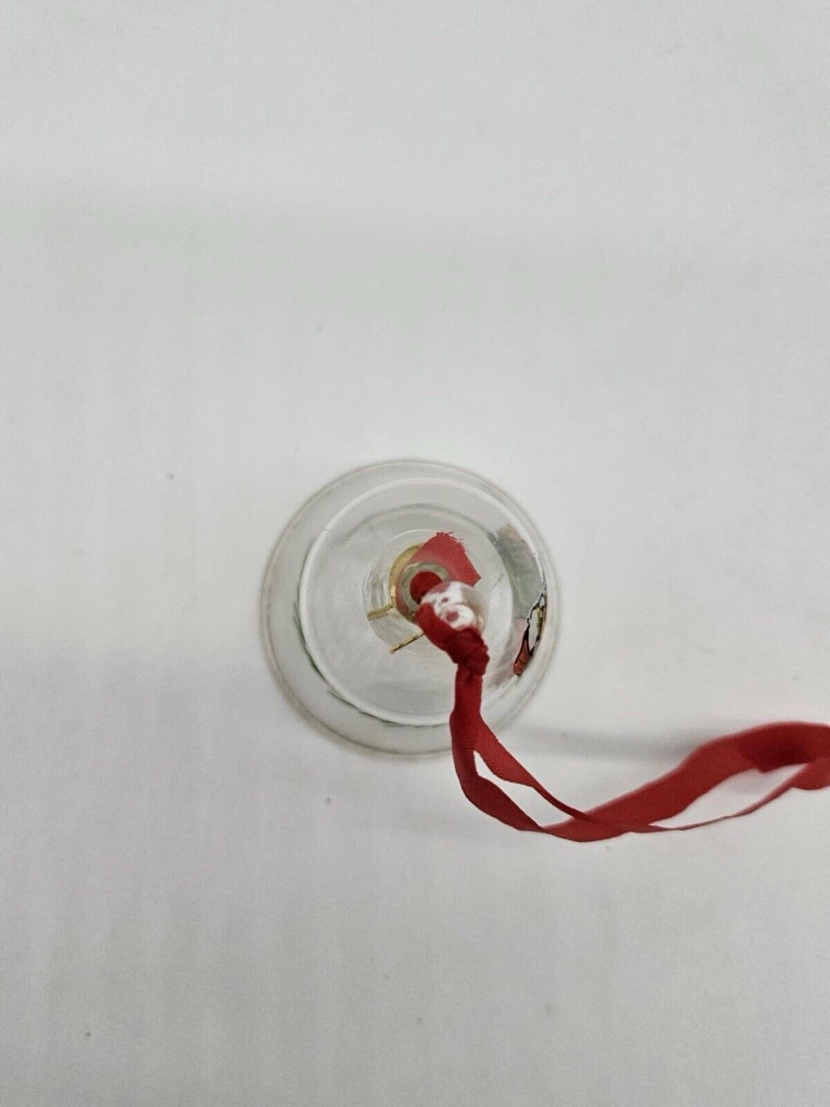 Vintage Santa Small Clear Glass Bell Christmas Ornaments