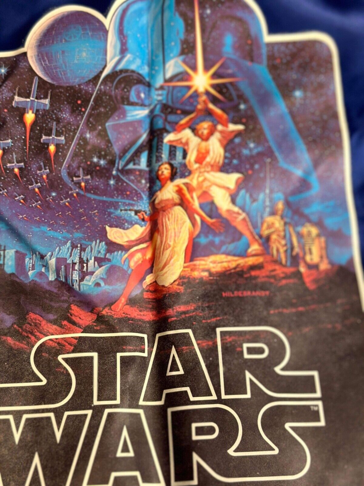 Vintage Original Childs Star Wars BL & WHT Satin Jacket - Very Rare VCTY