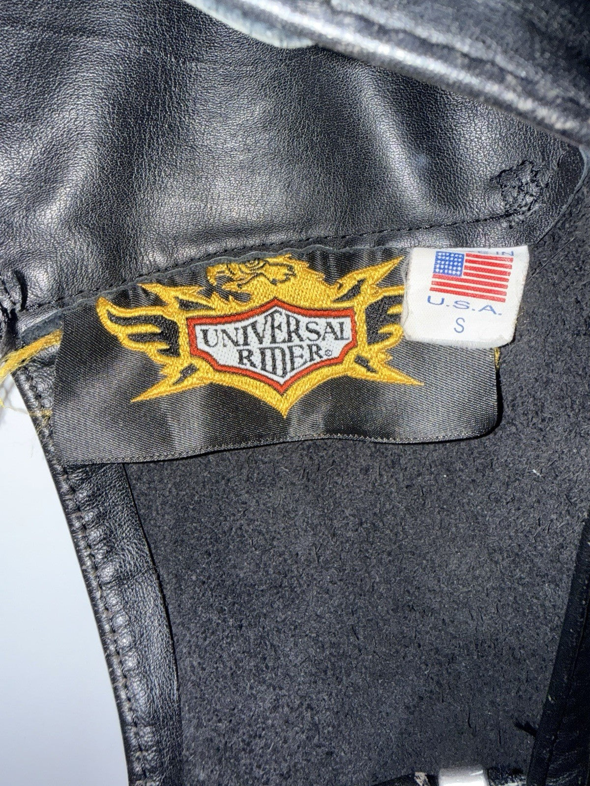 Vintage Black Leather Motorcycle Chaps w Buckle Belt Fringe Detail ~ Sz S