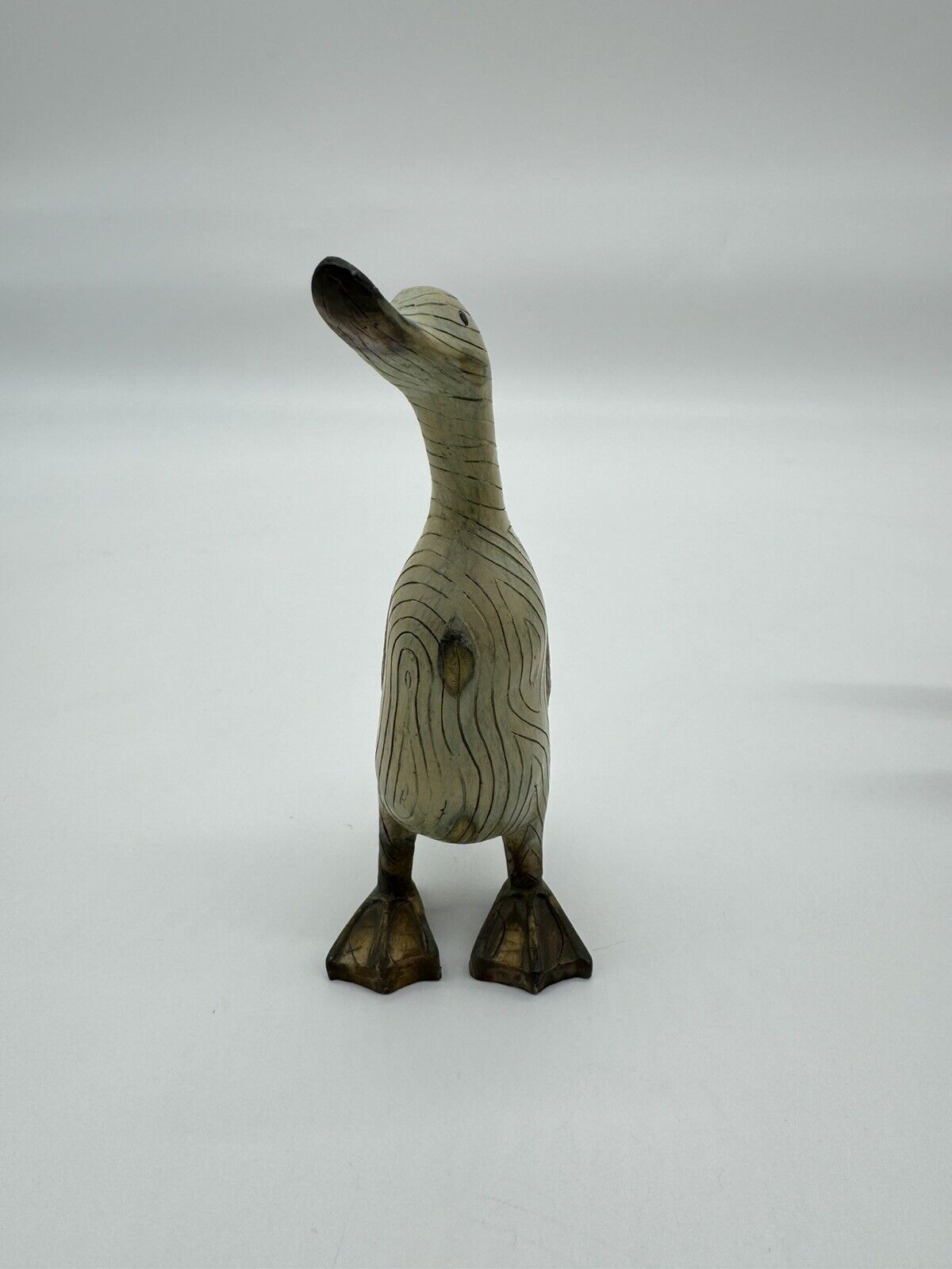 WOOD LOOK DUCKS Set MOTHER & BABY DUCK/ LOOKING DUCK Transpac 12" Decor