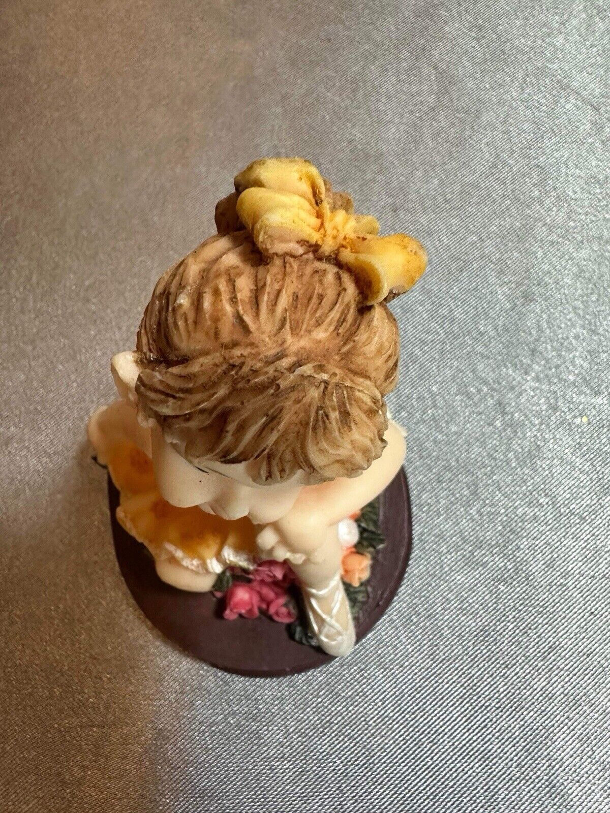 Vintage Sitting Child Ballerina With Roses Ceramic Figurine VFG