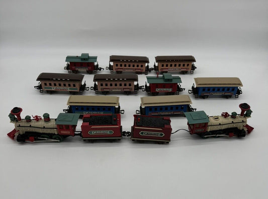 Vintage New Bright Battery Operated Wintersville Express Train - Lot of 11