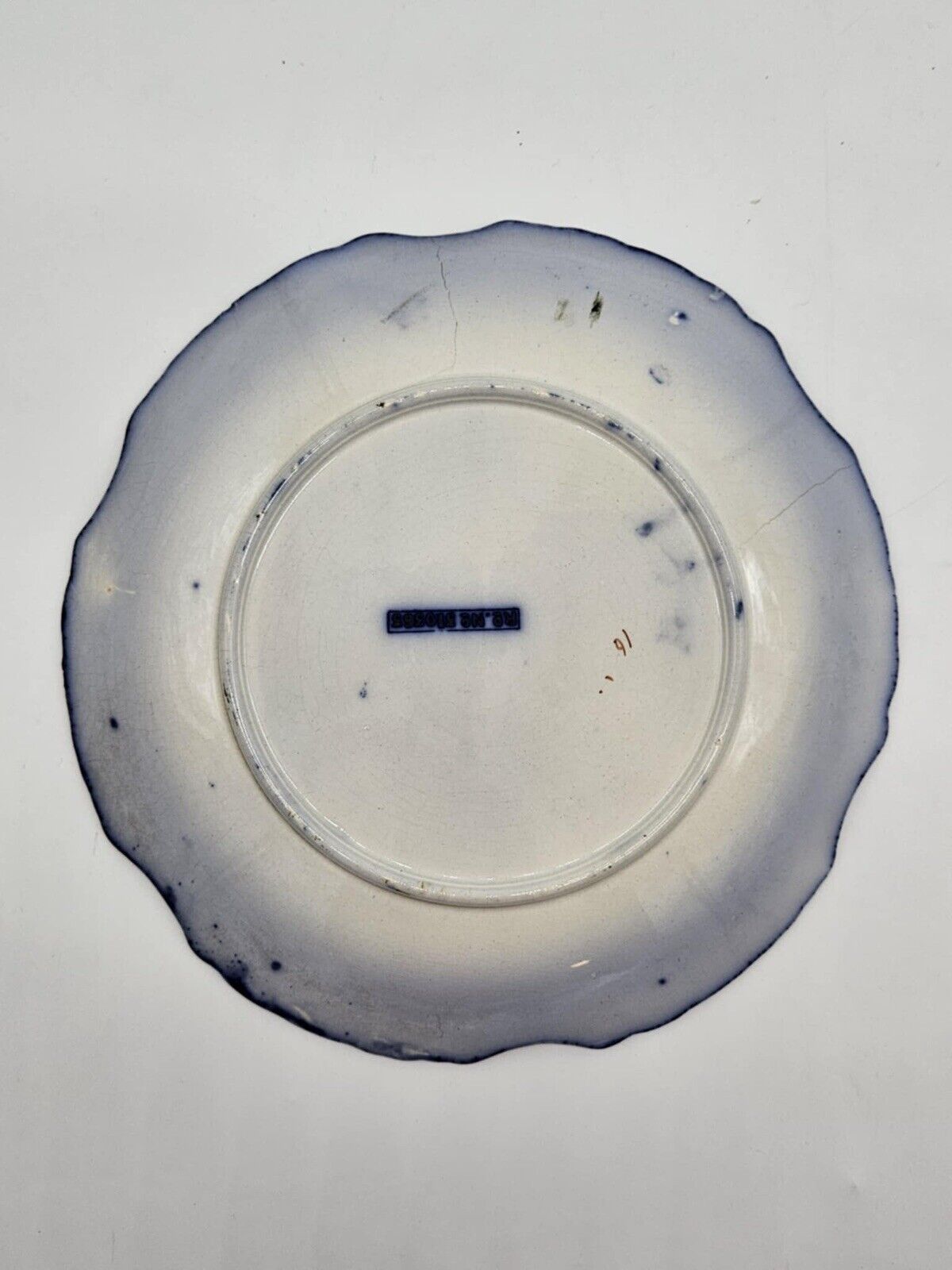 Antique Victorian Beautiful Flow Blue Poppies  Plate RD No 310363