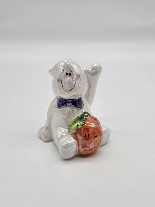 Adorable Porcelain Halloween White Funny and Playful Ghost 3-4” Figurine