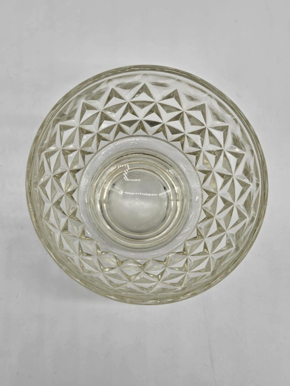 Vintage Diamond Pattern Glass Sugar Bowl