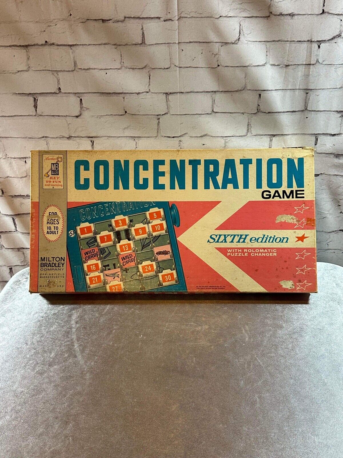 Vtg 1963 Milton Bradley Concentration Board Game 6th Edition 4950 Complete VGM