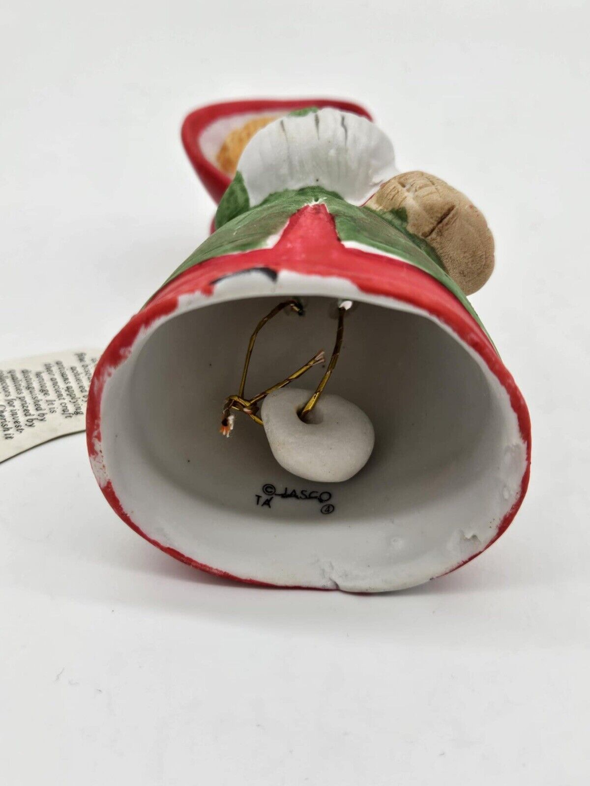 VTG Jasco Merri-Bells Bisque Porcelain Christmas Caroler Figurine Bell Keepsake