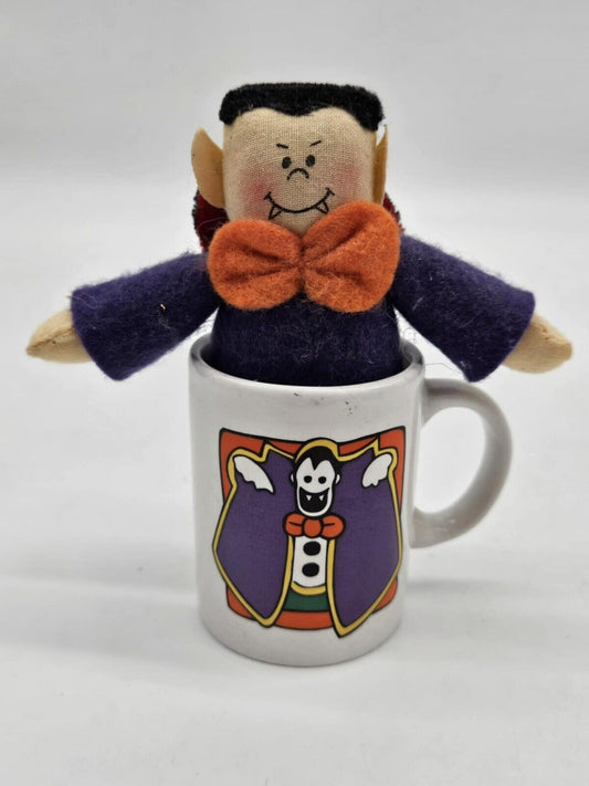 ADORABLE Vintage Dracula Coffee Cup w/ Plush Dracula