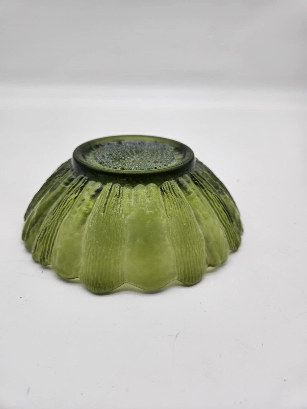2 Vintage Uranium Glassware Pieces & One Vintage Textured Green Glass Bowl