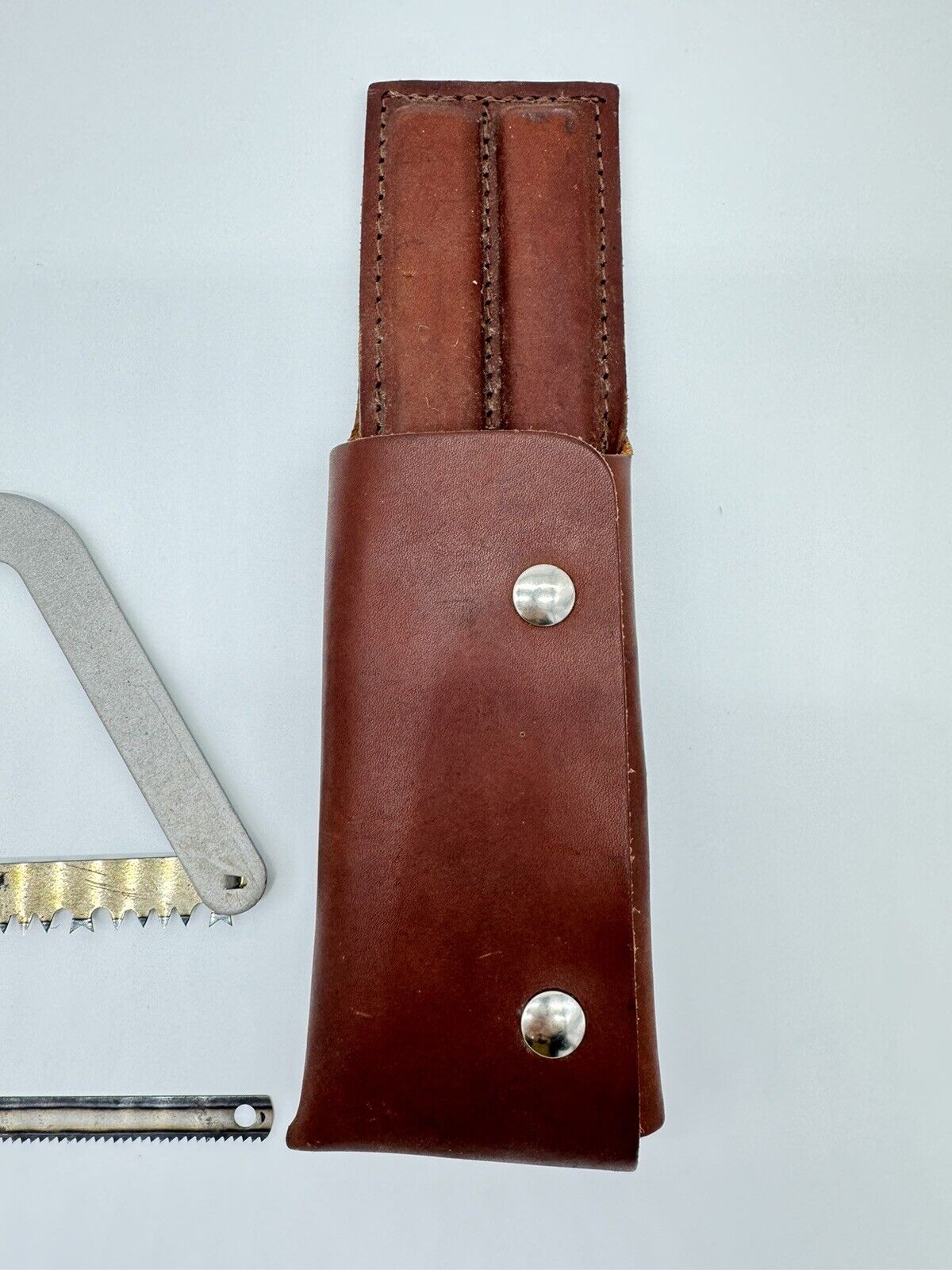 Wyoming Saw Leather Case Vintage Hunting Camping Collecting Compact