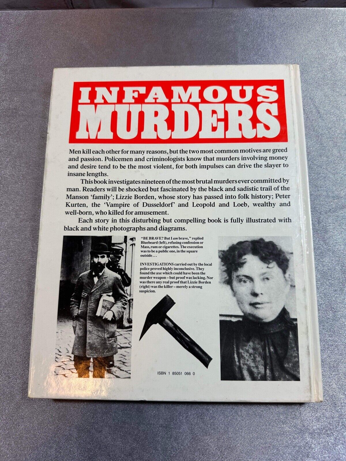 Infamous Murders (1985, Hardcover, Illustrated, Treasure Press) VBKS