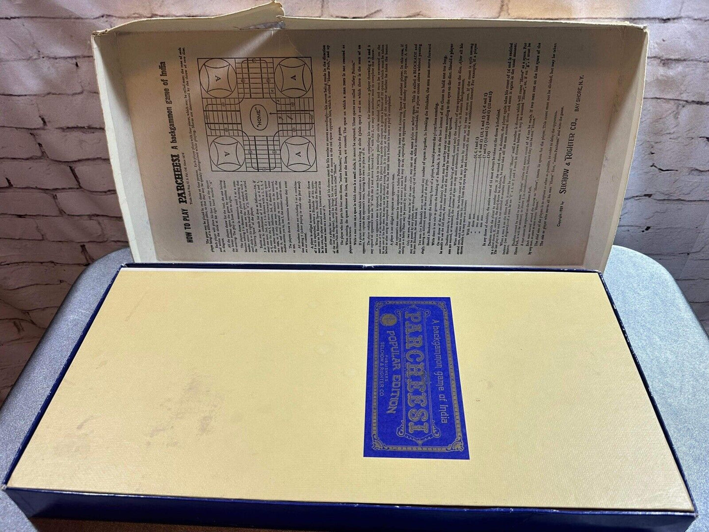 Vintage 1964 Parcheesi Gold Seal Edition Selchow Righter Company Indian VGM