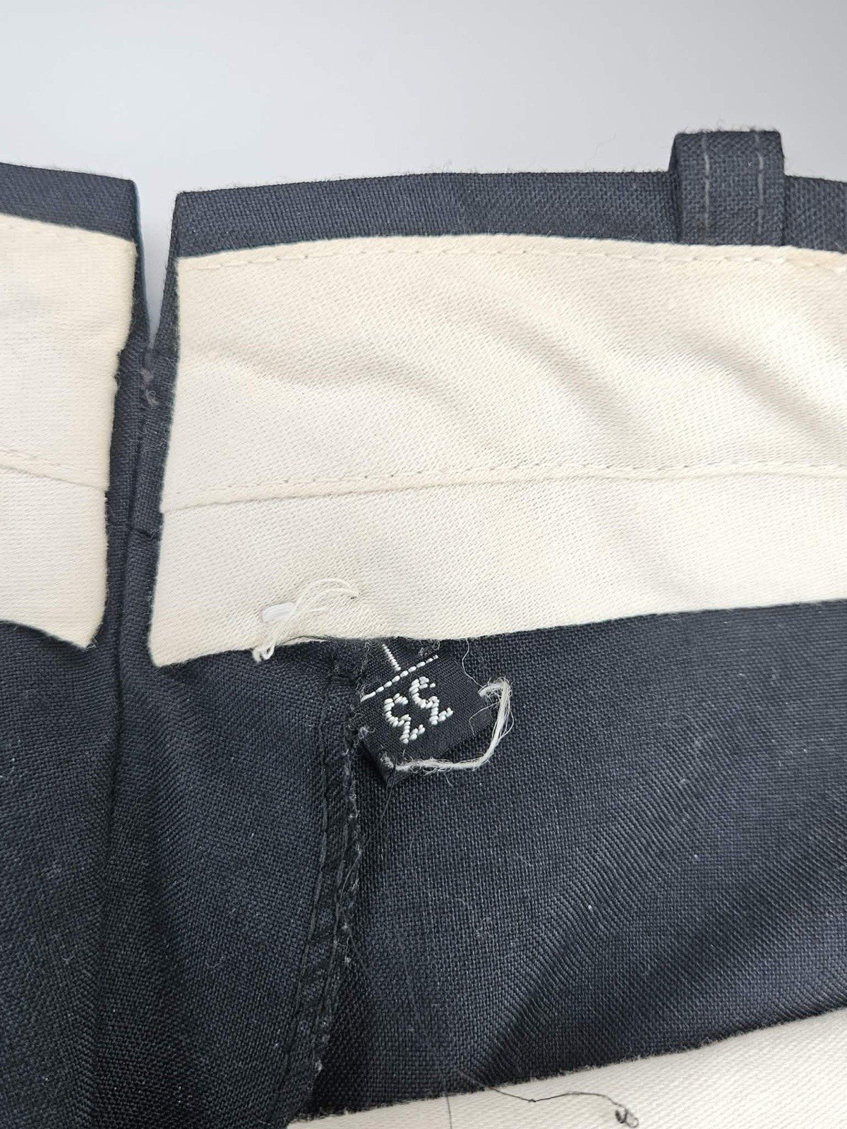Vintage Black Polyester Dress Pants Slacks Mens 33 Flat Front