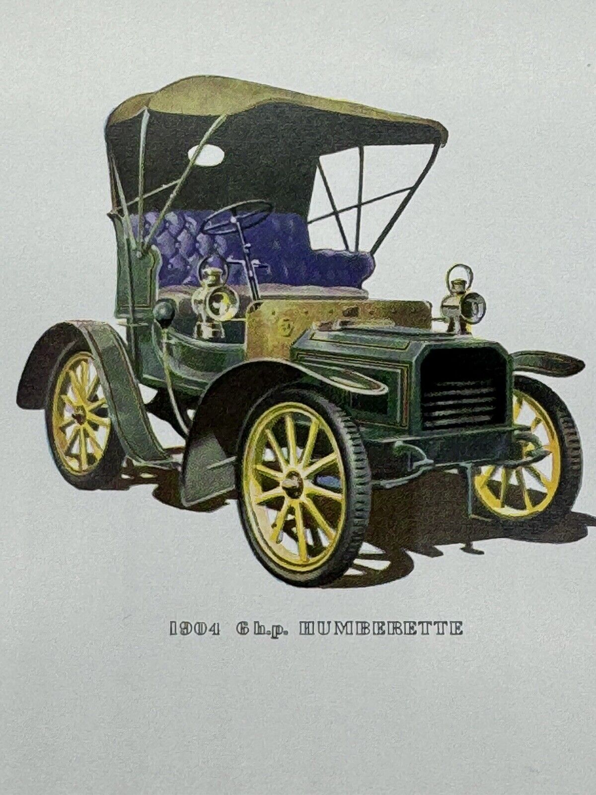 4 Vintage 1958 England Art Prints ~ Early 1900s Autos by Frederick Elmiger