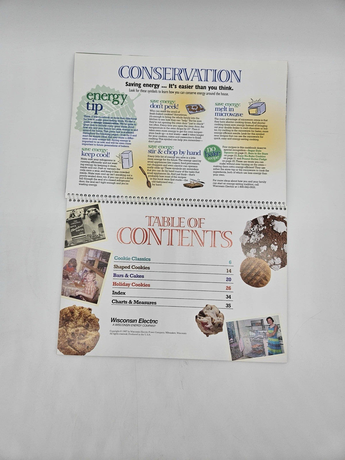 Vintage 1998 Cookie Book 70th Anniversary Edition WI Electric Co